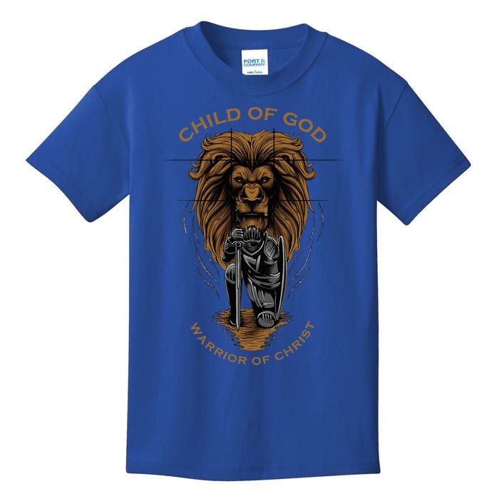 Child Of God Warrior Of Christ Jesus Christian Faith Graphic Kids T-Shirt