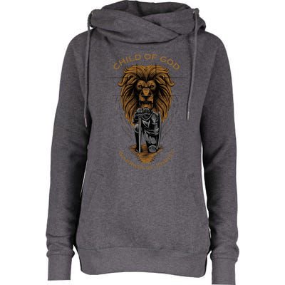 Child Of God Warrior Of Christ Jesus Christian Faith Graphic Womens Funnel Neck Pullover Hood