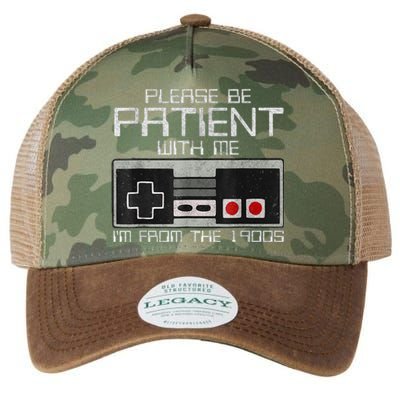 Cute Old Gamer Please Be Patient With Me Im From The 1900s Gift Legacy Tie Dye Trucker Hat