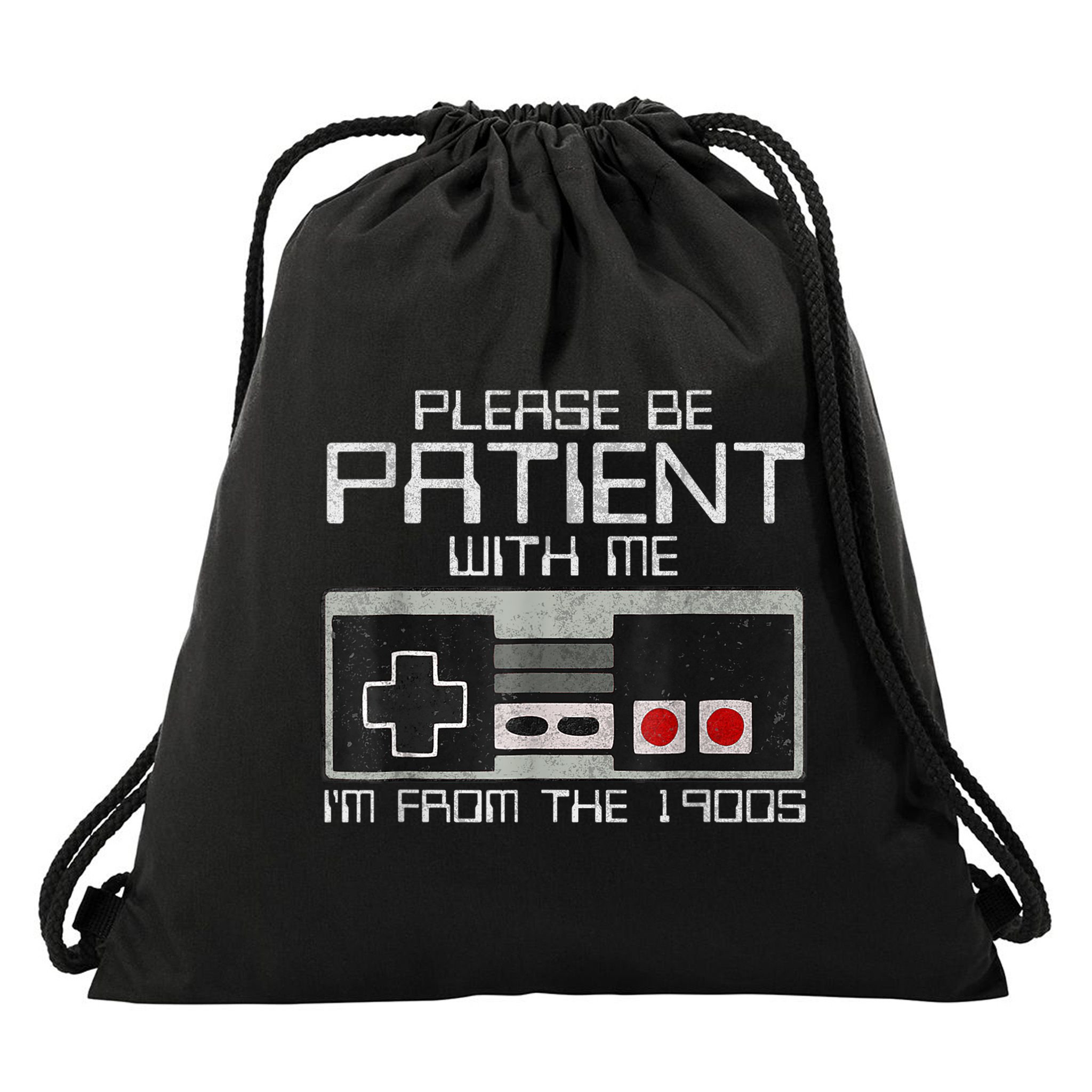 Cute Old Gamer Please Be Patient With Me Im From The 1900s Gift Drawstring Bag