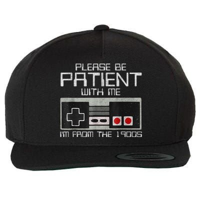 Cute Old Gamer Please Be Patient With Me Im From The 1900s Gift Wool Snapback Cap