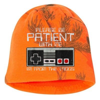 Cute Old Gamer Please Be Patient With Me Im From The 1900s Gift Kati - Camo Knit Beanie