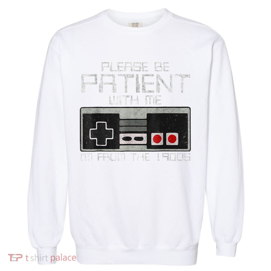 Cute Old Gamer Please Be Patient With Me Im From The 1900s Gift Garment-Dyed Sweatshirt