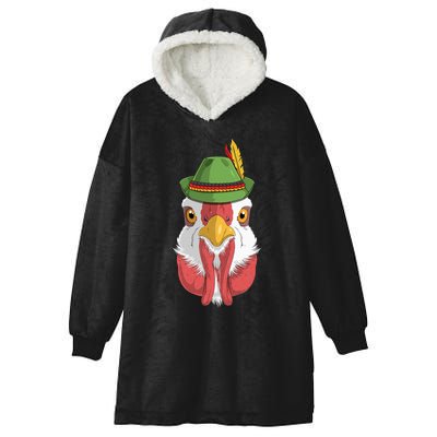 Chicken Oktoberfest German Bavarian Alpine Hat Bird Hooded Wearable Blanket