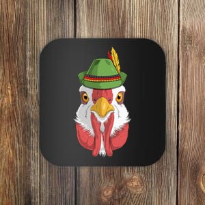 Chicken Oktoberfest German Bavarian Alpine Hat Bird Coaster