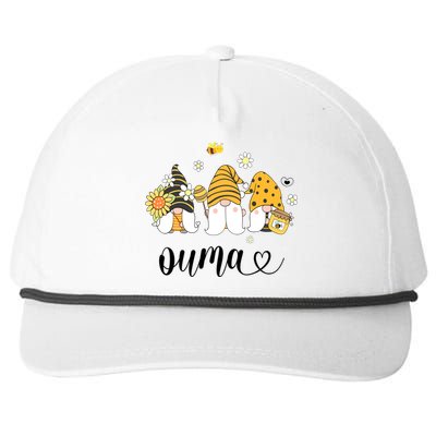 Cute Ouma Gnomes With Bees And Sunflower Country Style Cute Gift Snapback Five-Panel Rope Hat