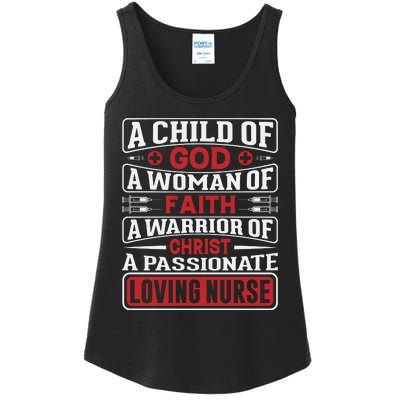 Child Of God Faithful Nurse Apparel Ladies Essential Tank