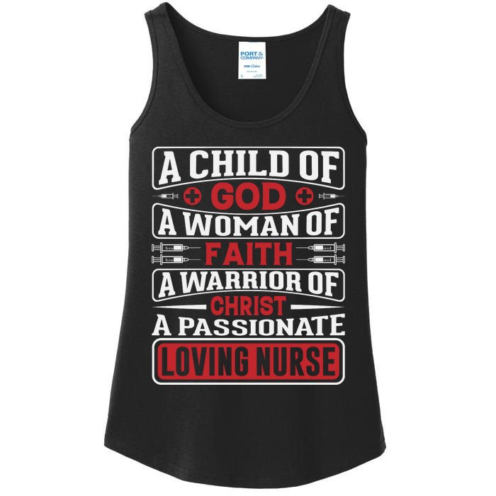 Child Of God Faithful Nurse Apparel Ladies Essential Tank