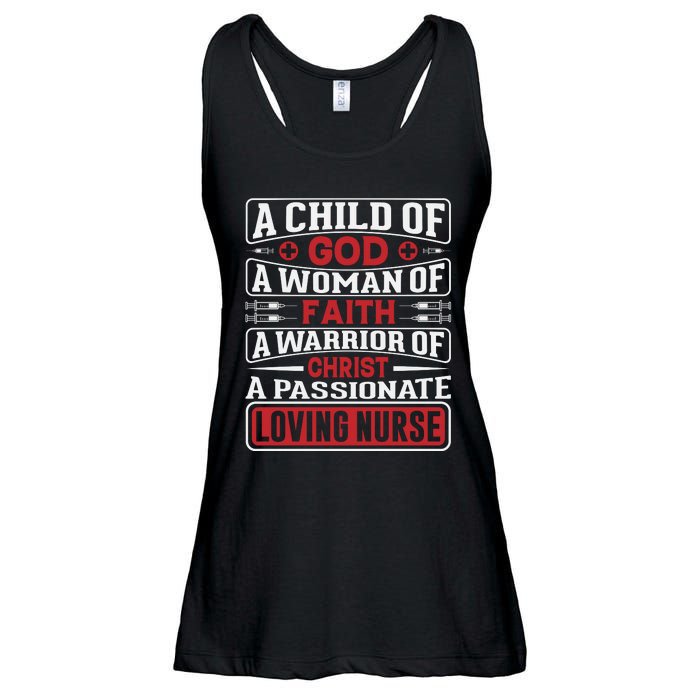 Child Of God Faithful Nurse Apparel Ladies Essential Flowy Tank