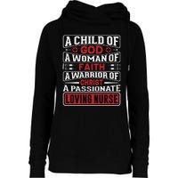 Child Of God Faithful Nurse Apparel Womens Funnel Neck Pullover Hood