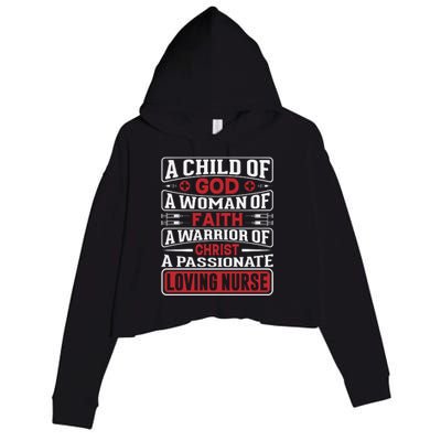 Child Of God Faithful Nurse Apparel Crop Fleece Hoodie