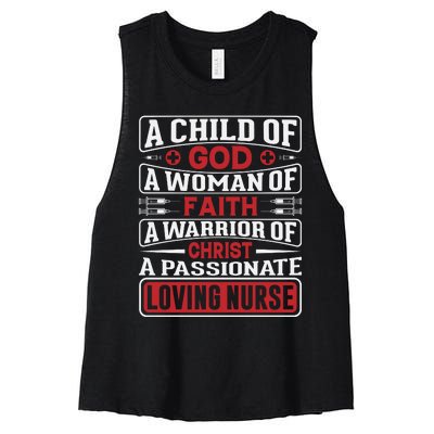 Child Of God Faithful Nurse Apparel Women's Racerback Cropped Tank