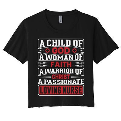 Child Of God Faithful Nurse Apparel Women's Crop Top Tee