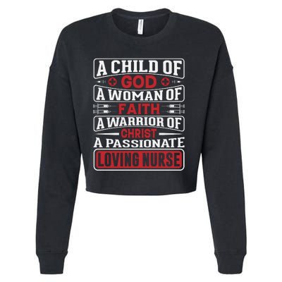 Child Of God Faithful Nurse Apparel Cropped Pullover Crew