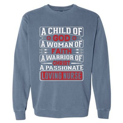 Child Of God Faithful Nurse Apparel Garment-Dyed Sweatshirt