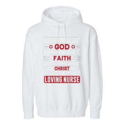 Child Of God Faithful Nurse Apparel Garment-Dyed Fleece Hoodie