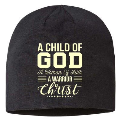 Child Of God Woman Of Faith Warrior Of Christ Sustainable Beanie