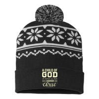 Child Of God Woman Of Faith Warrior Of Christ USA-Made Snowflake Beanie