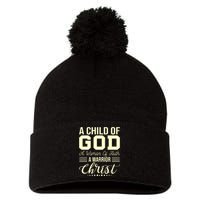 Child Of God Woman Of Faith Warrior Of Christ Pom Pom 12in Knit Beanie