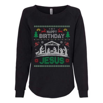 Christmas Outfit Happy Birthday Jesus Holiday Ugly Womens California Wash Sweatshirt