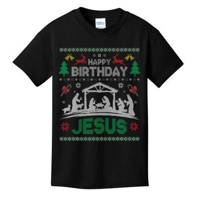 Christmas Outfit Happy Birthday Jesus Holiday Ugly Kids T-Shirt