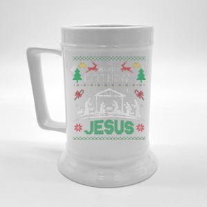 Christmas Outfit Happy Birthday Jesus Holiday Ugly Beer Stein