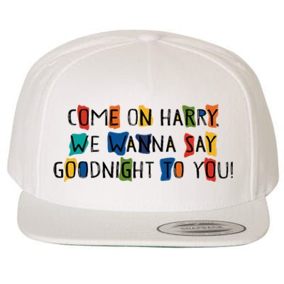 Come On Harry We Wanna Say Goodnight To You Wool Snapback Cap