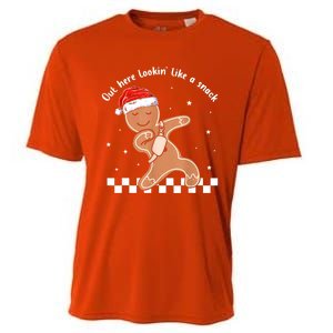 Christmas Out Here Looking Like A Snack Gingerbread Boujee Gift Cooling Performance Crew T-Shirt