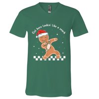 Christmas Out Here Looking Like A Snack Gingerbread Boujee Gift V-Neck T-Shirt