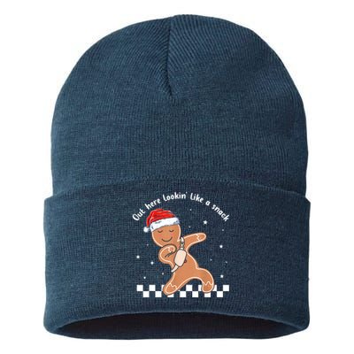 Christmas Out Here Looking Like A Snack Gingerbread Boujee Gift Sustainable Knit Beanie