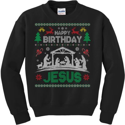 Christmas Outfit Happy Birthday Jesus Holiday Ugly Sweater Kids Sweatshirt