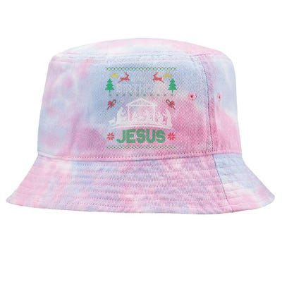 Christmas Outfit Happy Birthday Jesus Holiday Ugly Sweater Tie-Dyed Bucket Hat