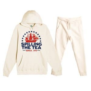 Come On Harry We Wanna Say Gofunny 4th Of July Spilling The Tea Siodnight To You Premium Hooded Sweatsuit Set