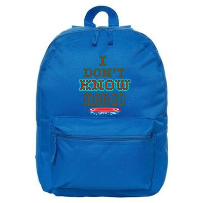 Christmas Outfit Holiday I Don't Know Margo Ugly Christmas Gift 16 in Basic Backpack