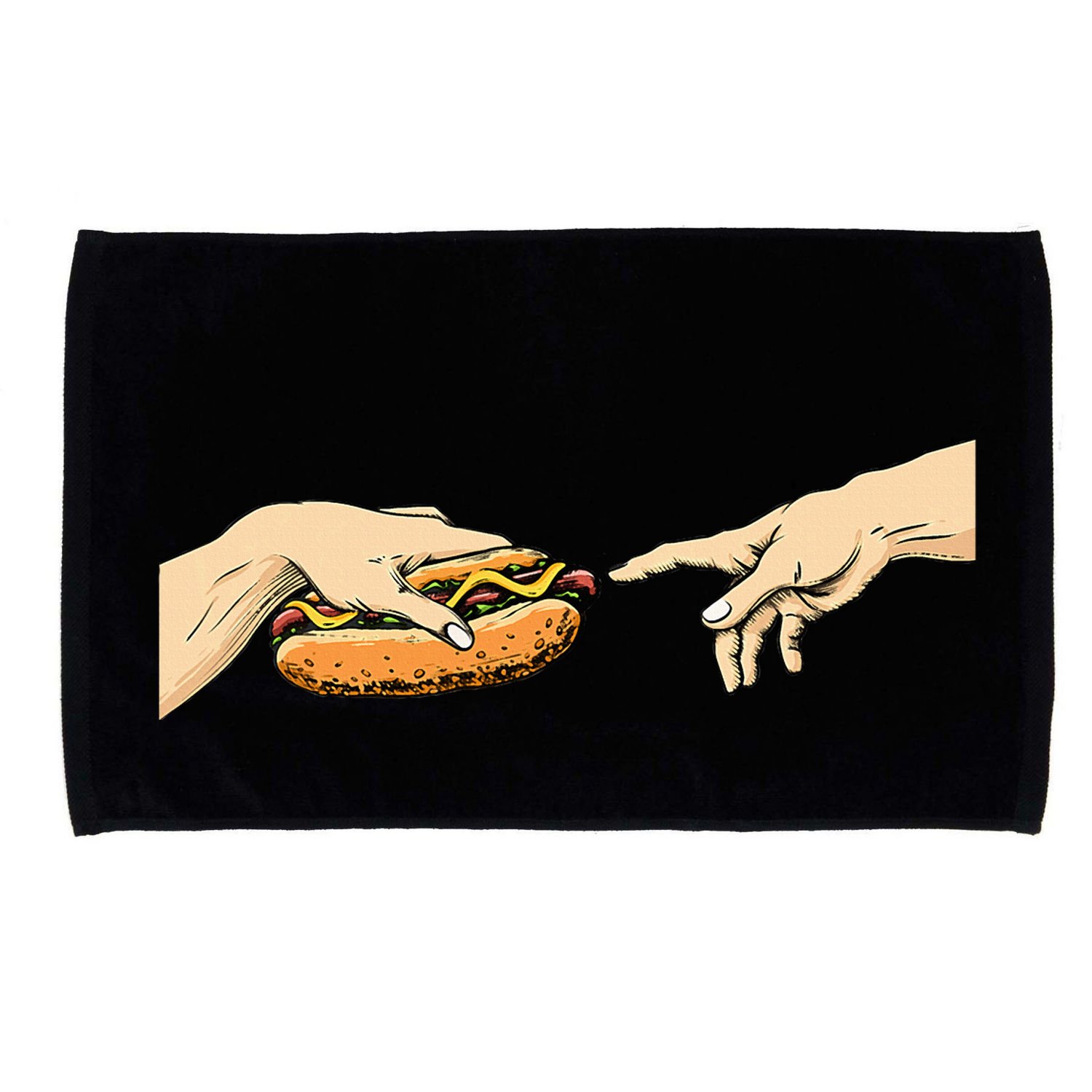 Creation Of Hot Dog Hot Dog Lover Fast Food Wiener Microfiber Hand Towel