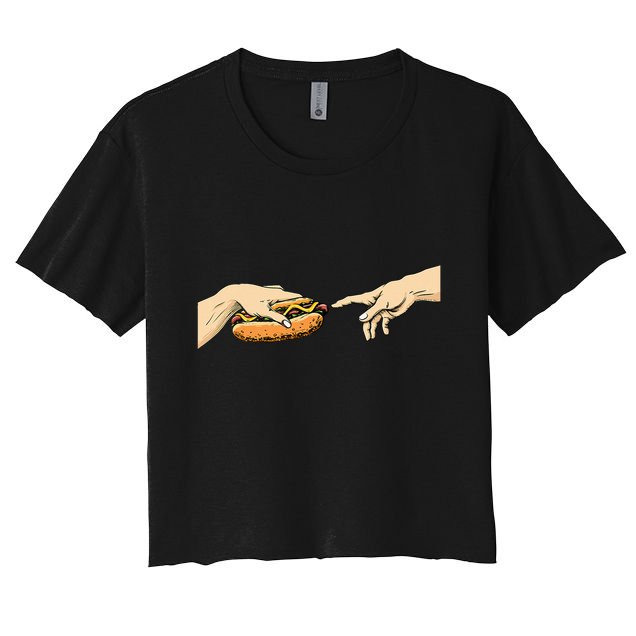 Creation Of Hot Dog Hot Dog Lover Fast Food Wiener Crop Top