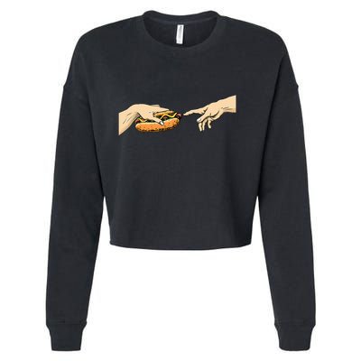 Creation Of Hot Dog Hot Dog Lover Fast Food Wiener Cropped Pullover Crew
