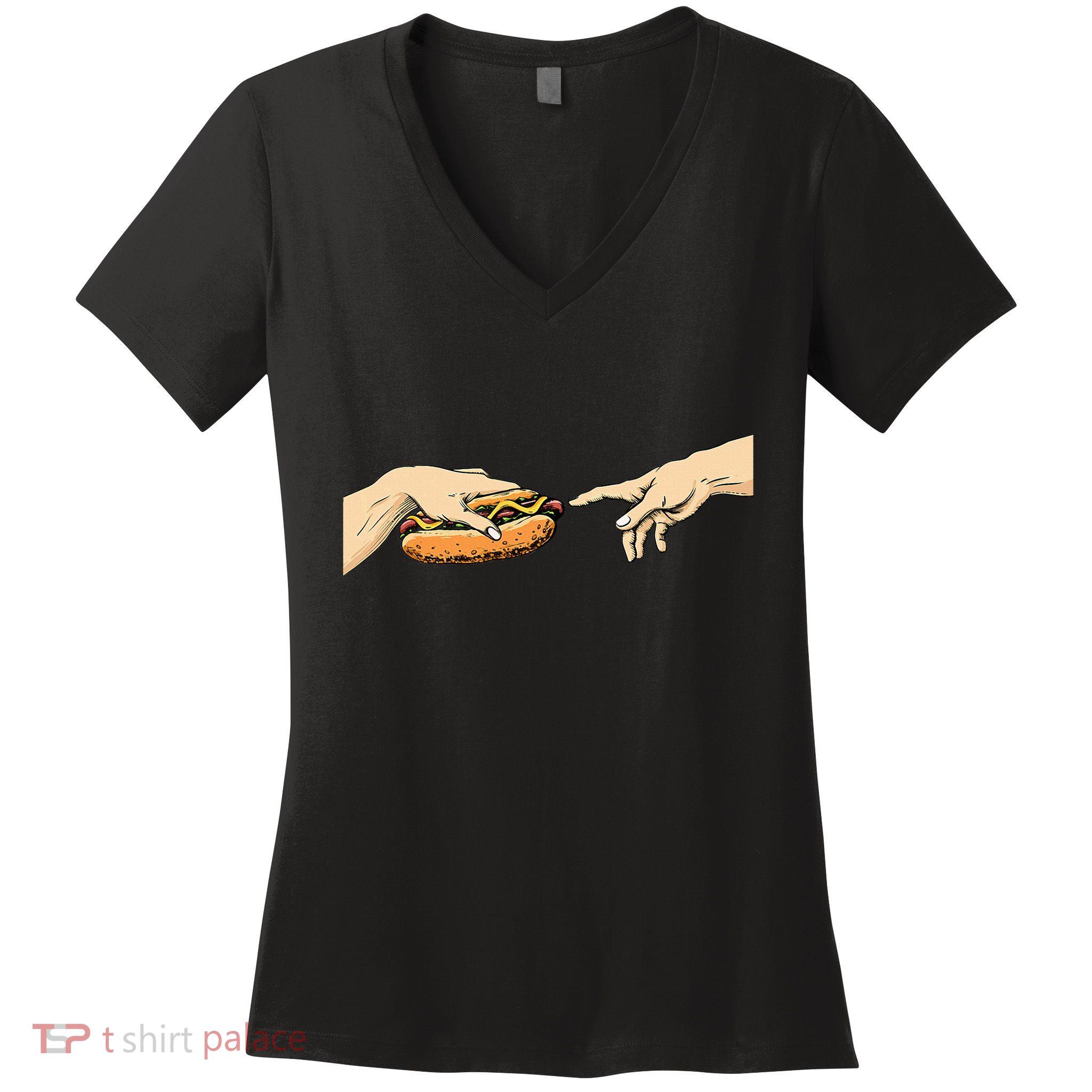 Creation Of Hot Dog Hot Dog Lover Fast Food Wiener Women's V-Neck T-Shirt