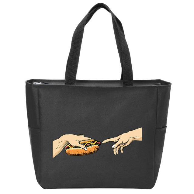 Creation Of Hot Dog Hot Dog Lover Fast Food Wiener Zip Tote Bag