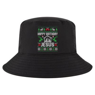 Christmas Outfit Happy Birthday Jesus Holiday Ugly Great Gift Cool Comfort Performance Bucket Hat