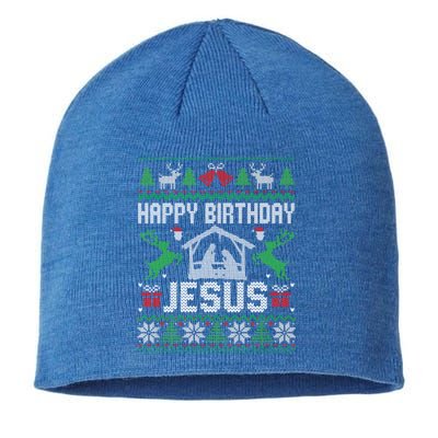 Christmas Outfit Happy Birthday Jesus Holiday Ugly Great Gift Sustainable Beanie