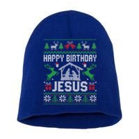 Christmas Outfit Happy Birthday Jesus Holiday Ugly Great Gift Short Acrylic Beanie