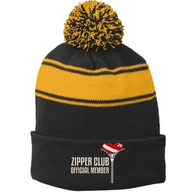 Cool Open Heart Surgery Art Zipper Club Recovery Stripe Pom Pom Beanie