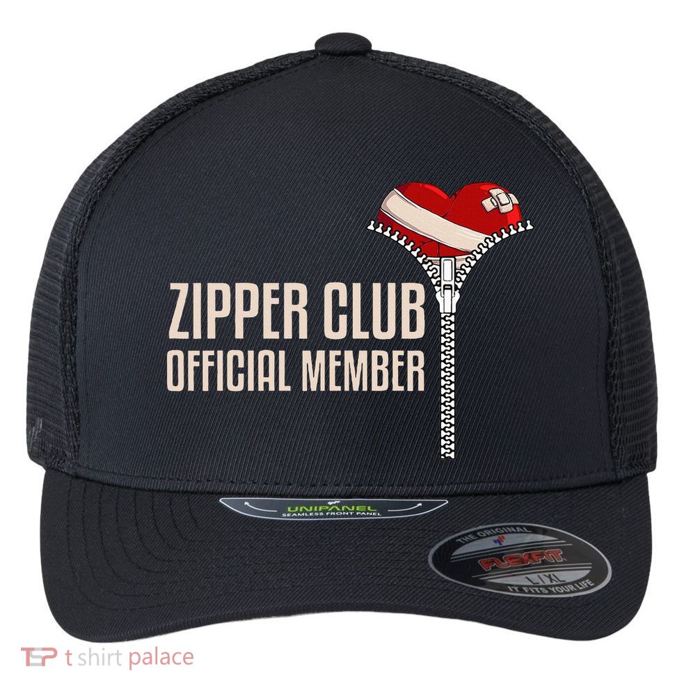 Cool Open Heart Surgery Art Zipper Club Recovery Flexfit Unipanel Trucker Cap