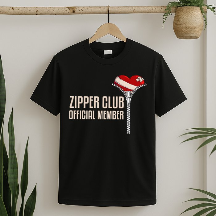 Cool Open Heart Surgery Art Zipper Club Recovery T-Shirt