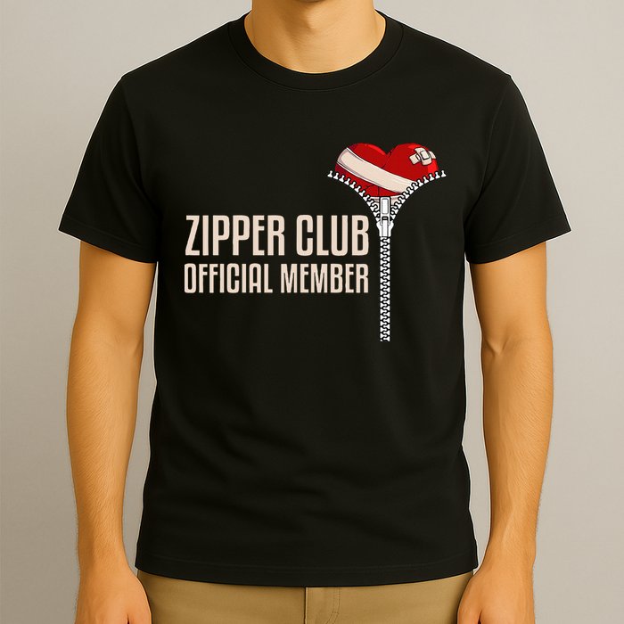 Cool Open Heart Surgery Art Zipper Club Recovery T-Shirt