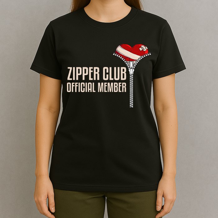 Cool Open Heart Surgery Art Zipper Club Recovery T-Shirt