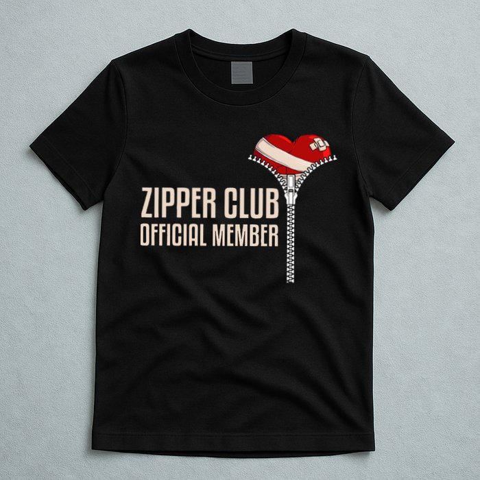 Cool Open Heart Surgery Art Zipper Club Recovery T-Shirt