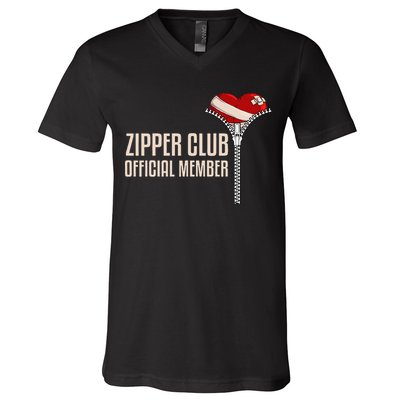 Cool Open Heart Surgery Art Zipper Club Recovery V-Neck T-Shirt