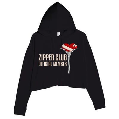 Cool Open Heart Surgery Art Zipper Club Recovery Crop Fleece Hoodie